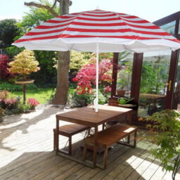 Red Garden Beach Patio Tilt Umbrella Parasol - thumbnail 5