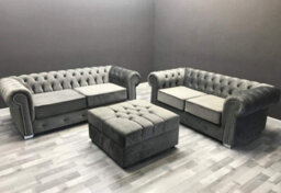 Stratus Interiors Regal Classic Chesterfield Sofa Deep Button Soft Velvet And Wool Fabric - 2 Seater - thumbnail 7