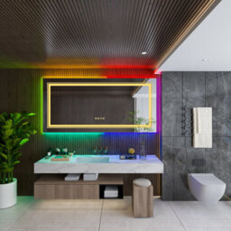 Luvodi 1200X800mm Led Bathroom Vanity Mirror Dimmable Anti-Fog Rgb Backlit+Front Lighted - thumbnail 9