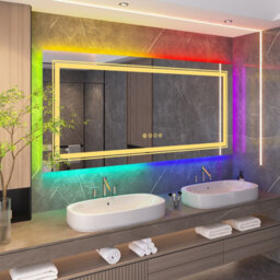 Luvodi 1200X800mm Led Bathroom Vanity Mirror Dimmable Anti-Fog Rgb Backlit+Front Lighted - thumbnail 8