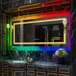 Luvodi 1200X800mm Led Bathroom Vanity Mirror Dimmable Anti-Fog Rgb Backlit+Front Lighted - thumbnail 1