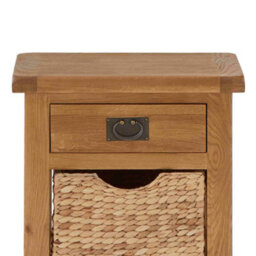 Zelah Oak Telephone Table With Baskets - Fully Assembled By Roseland Furniture - thumbnail 6