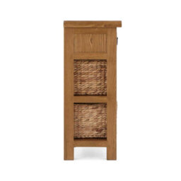 Zelah Oak Telephone Table With Baskets - Fully Assembled By Roseland Furniture - thumbnail 5