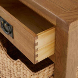 Zelah Oak Telephone Table With Baskets - Fully Assembled By Roseland Furniture - thumbnail 7