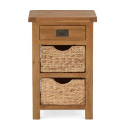Zelah Oak Telephone Table With Baskets - Fully Assembled By Roseland Furniture - thumbnail 4