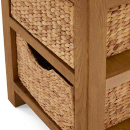 Zelah Oak Telephone Table With Baskets - Fully Assembled By Roseland Furniture - thumbnail 9