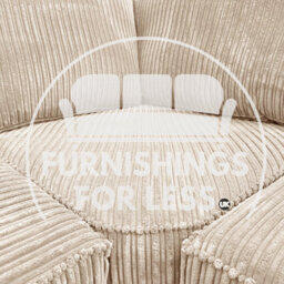 Furnishings For Less UK Bishop Cream U Shaped Soft Fabric Jumbo Cord Detachable 5 Seater Large Sofa - thumbnail 2