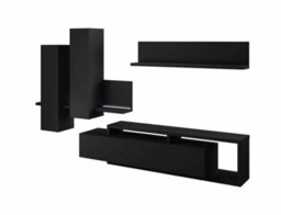 "Arte Bota Entertainment Unit For Tvs Up To 75"" - Black Matt W2190mm H520mm D450mm, Sleek Modern Design" - thumbnail 3