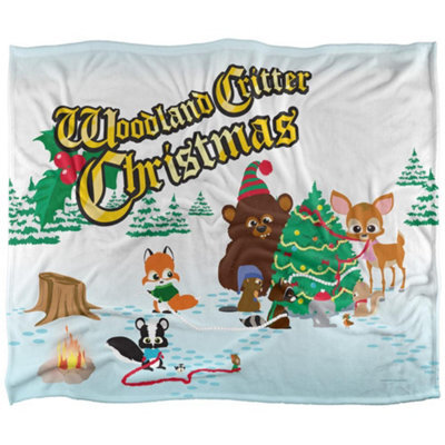South Park Woodland Critter Silky Christmas Supersoft Blanket White/multicoloured (One Size) - image 1
