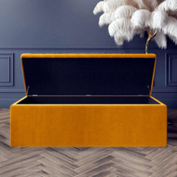Safar 4Ft Ottoman Storage Box - Burnt Orange Plush Velvet - thumbnail 2