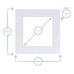 "Nicola Spring Picture Mount For 8 X 8"" Frame - Photo Size 6 X 6"" - Ivory" - thumbnail 4
