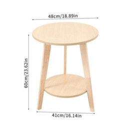 Natural Wood Side Table Couch End Table Coffee Tea Snack Desk For Living Room Bedroom - thumbnail 2