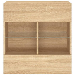 Berkfield Tv Wall Cabinet With Led Lights Sonoma Oak 58.5X30X60.5 Cm - thumbnail 7