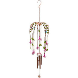 Hanging Fuchsia Glass Garden Windchime