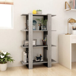 Berkfield Book Cabinet/room Divider Grey Sonoma 80X30X123.5 Cm - thumbnail 3