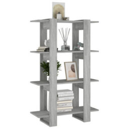 Berkfield Book Cabinet/room Divider Grey Sonoma 80X30X123.5 Cm - thumbnail 4