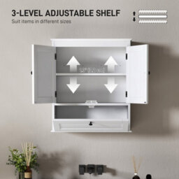 Wyld Haus Nelavi Wall-Mounted Bathroom Cabinet 55 X 22 X 62 Cm, White, Adjustable Shelves - thumbnail 5