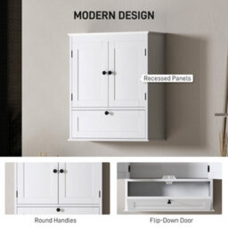 Wyld Haus Nelavi Wall-Mounted Bathroom Cabinet 55 X 22 X 62 Cm, White, Adjustable Shelves - thumbnail 6