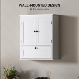 Wyld Haus Nelavi Wall-Mounted Bathroom Cabinet 55 X 22 X 62 Cm, White, Adjustable Shelves - thumbnail 4