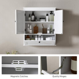 Wyld Haus Nelavi Wall-Mounted Bathroom Cabinet 55 X 22 X 62 Cm, White, Adjustable Shelves - thumbnail 7