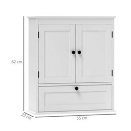 Wyld Haus Nelavi Wall-Mounted Bathroom Cabinet 55 X 22 X 62 Cm, White, Adjustable Shelves - thumbnail 3
