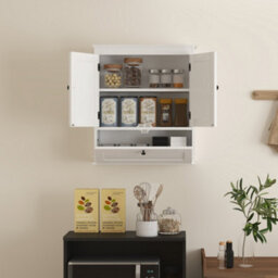 Wyld Haus Nelavi Wall-Mounted Bathroom Cabinet 55 X 22 X 62 Cm, White, Adjustable Shelves - thumbnail 8