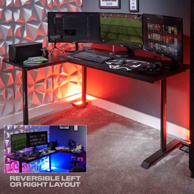 X Rocker Panther Xl 155Cm Reversible Corner Gaming Desk With Mousepad - Carbon Black - image 1