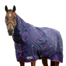 "Hy Stormx Original Out Of This World Combo Neck Horse Turnout Rug Navy/magenta (5 3"")" - thumbnail 3
