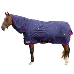 "Hy Stormx Original Out Of This World Combo Neck Horse Turnout Rug Navy/magenta (5 3"")" - thumbnail 1
