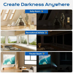Portable Blackout Blind Blackout Window Shades Sunblock Curtains Privacy Assured - thumbnail 6