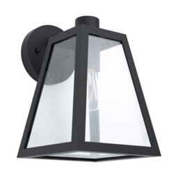 Eglo Mirandola Black And Clear Metal And Glass Ip44 Outdoor Wall Light, (D) 18Cm - thumbnail 2