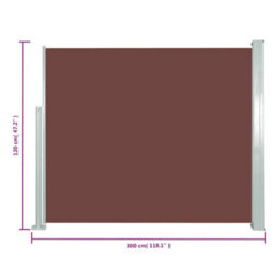 Walplus Retractable Side Awning Garden Sun Shade Canopy Gazebo For Back Door, Porch, Patio 120 X 300 Cm Brown - thumbnail 7