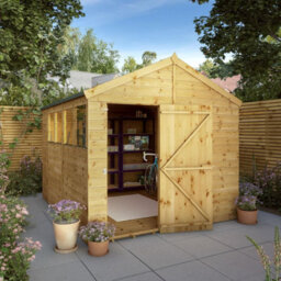 Waltons 10 X 8 Shiplap Garden Storage Shed Tongue And Groove Apex Single Door Windows - thumbnail 2