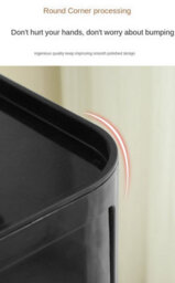 Living And Home Black Square Multi Tiered Plastic Bedside Storage Drawers Unit Drawer Bedside Chest With Wheels 51Cm H - thumbnail 4