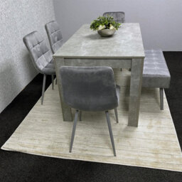 Kosy Koala Grey Wooden Dining Table Set With 4 Chairs And 1 Bench Dining Kitchen Furniture - thumbnail 3