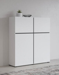 Arte Kross 76 Highboard Cabinet In White - W1190mm H1390mm D400mm, Bright And Modern - thumbnail 5