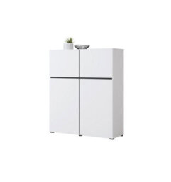 Arte Kross 76 Highboard Cabinet In White - W1190mm H1390mm D400mm, Bright And Modern - thumbnail 4