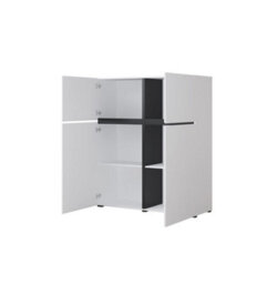 Arte Kross 76 Highboard Cabinet In White - W1190mm H1390mm D400mm, Bright And Modern - thumbnail 2