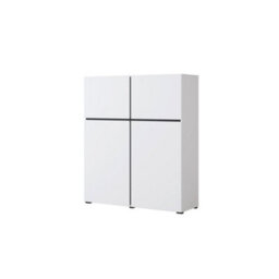 Arte Kross 76 Highboard Cabinet In White - W1190mm H1390mm D400mm, Bright And Modern - thumbnail 1