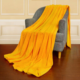 Ehc Super Soft Fluffy Snugly Solid Flannel Fleece Throws For Sofa Bed Blankets, Yellow 200Cm X 240 Cm - thumbnail 4