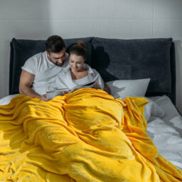Ehc Super Soft Fluffy Snugly Solid Flannel Fleece Throws For Sofa Bed Blankets, Yellow 200Cm X 240 Cm - thumbnail 2