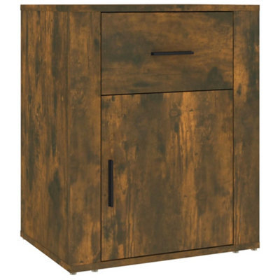Berkfield Classic Bedside Cabinet Smoked Oak 50X36X60 Cm Engineered Wood - image 1