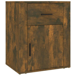 Berkfield Classic Bedside Cabinet Smoked Oak 50X36X60 Cm Engineered Wood - thumbnail 1