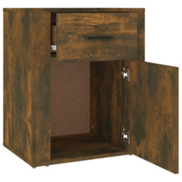 Berkfield Classic Bedside Cabinet Smoked Oak 50X36X60 Cm Engineered Wood - thumbnail 7