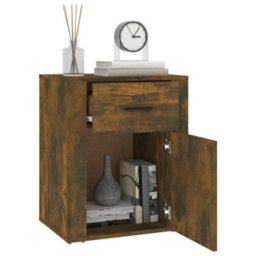 Berkfield Classic Bedside Cabinet Smoked Oak 50X36X60 Cm Engineered Wood - thumbnail 5