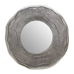 Orsina Small Oak Effect Silver Wall Mirror, 62Cm Round Decorative Wall Mirror, Compact Modern Mirror With Oak Effect - thumbnail 2