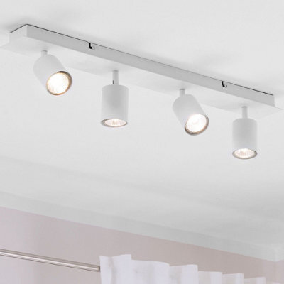 Beliani Matte White 4-Shade Adjustable Ceiling Lamp, Industrial Style, 4-Bulb (Bulbs Not Included) - image 1