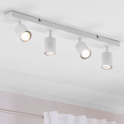 Beliani Matte White 4-Shade Adjustable Ceiling Lamp, Industrial Style, 4-Bulb (Bulbs Not Included) - thumbnail 1
