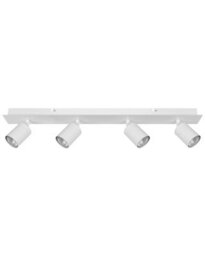 Beliani Matte White 4-Shade Adjustable Ceiling Lamp, Industrial Style, 4-Bulb (Bulbs Not Included) - thumbnail 3