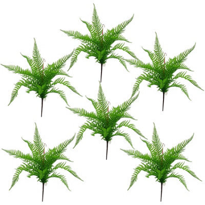 Leaf 6 X 60Cm Artificial Bushy Dixie Wood Fern Dark Green Plant - image 1